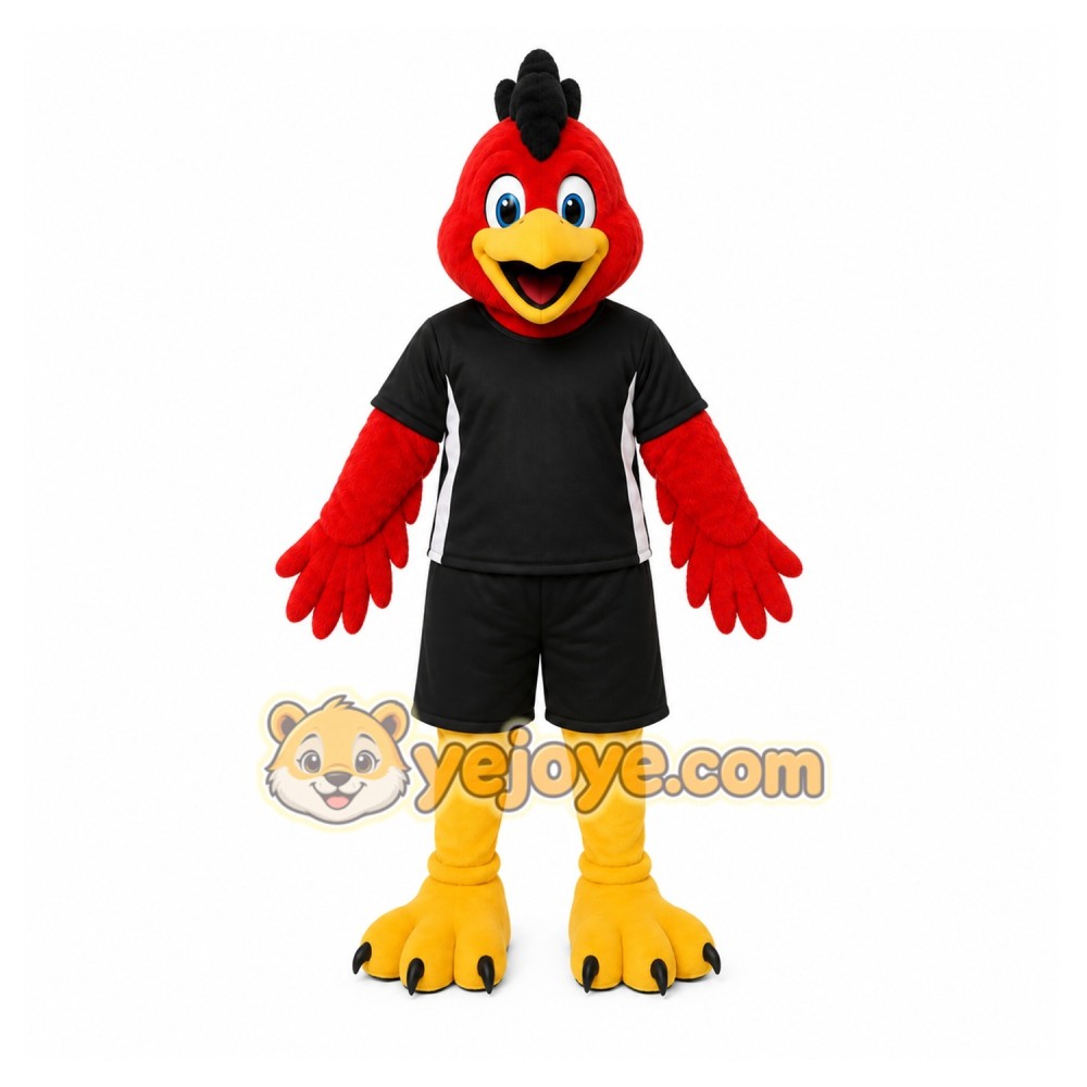 Red Bird Mascot Costume with Custom Logo