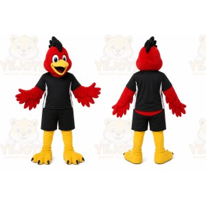 Red Bird Mascot Costume with Custom Logo