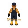 Yellow Construction Worker Mascot Costume with Custom Logo Yellow Construction Worker Mascot Costume with Custom Logo