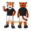 Orange Tiger Mascot Costume with Custom Logo Orange Tiger Mascot Costume with Custom Logo