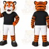 Orange Tiger Mascot Costume with Custom Logo