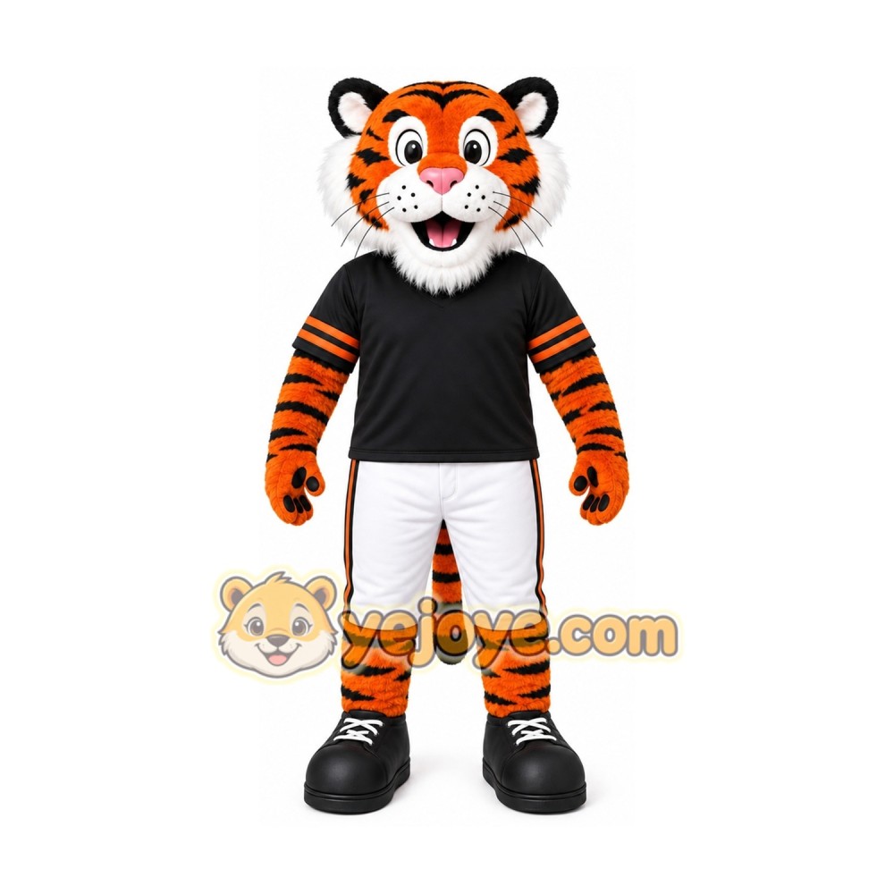 Orange Tiger Mascot Costume with Custom Logo Orange Tiger Mascot Costume with Custom Logo