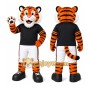 Orange Tiger Mascot Costume with Custom Logo