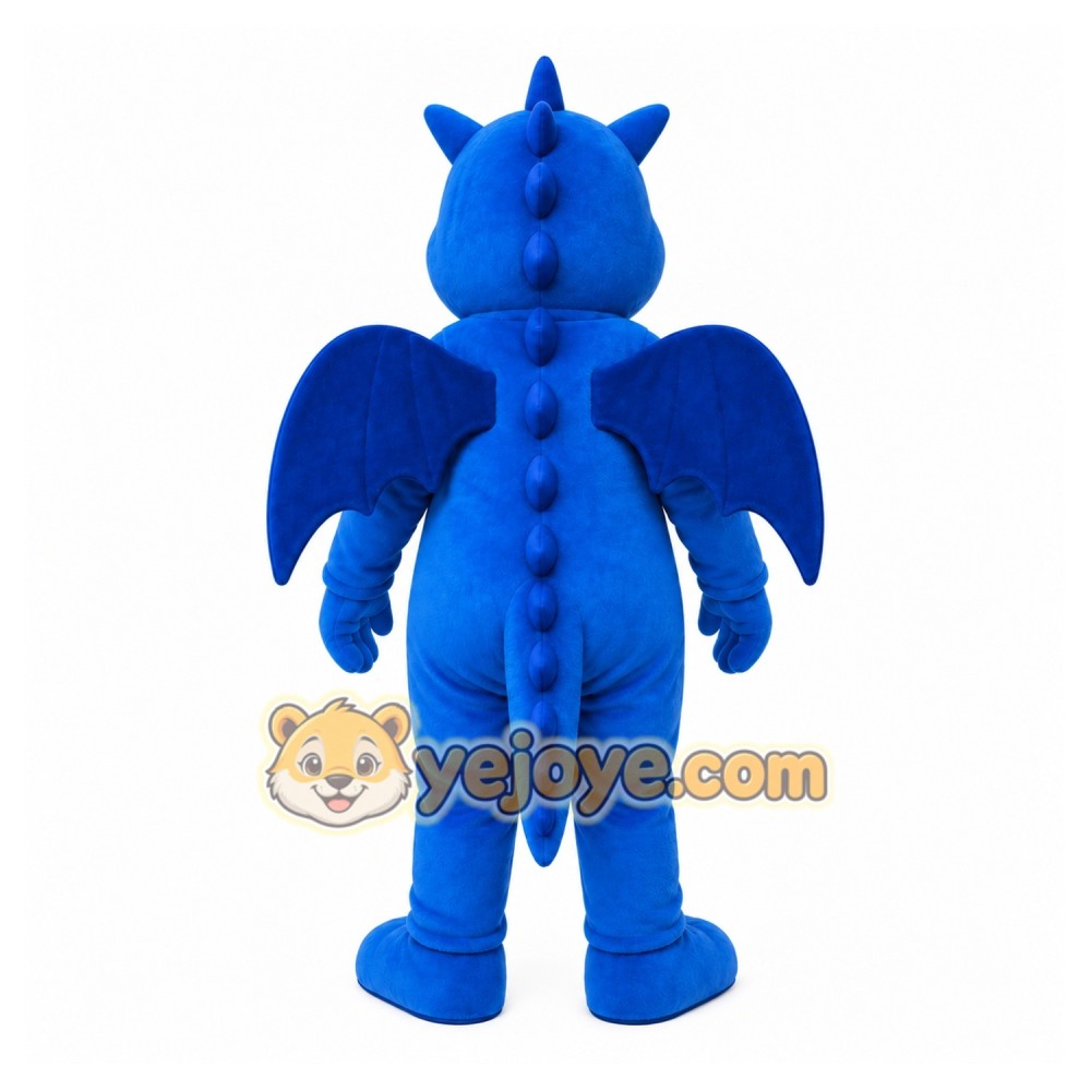 Blue Dragon Mascot Costume with Custom Logo Blue Dragon Mascot Costume with Custom Logo