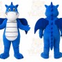 Blue Dragon Mascot Costume with Custom Logo