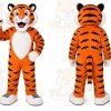Orange Tiger Mascot Costume with Custom Logo
