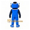 Blue Robot Mascot Costume with Custom Logo