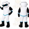 White Robot Mascot Costume with Custom Logo