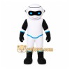 White Robot Mascot Costume with Custom Logo White Robot Mascot Costume with Custom Logo