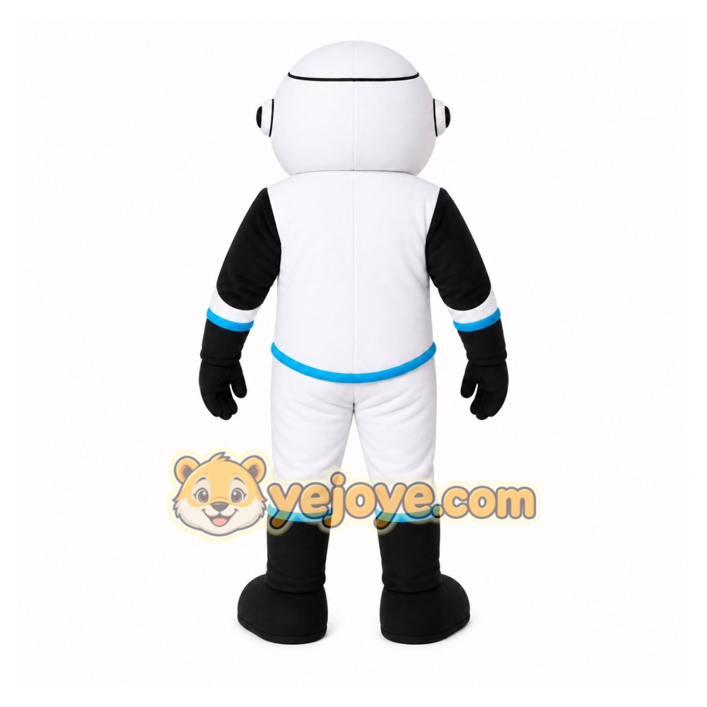 White Robot Mascot Costume with Custom Logo White Robot Mascot Costume with Custom Logo