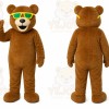 Brown Bear Mascot Costume with Custom Logo