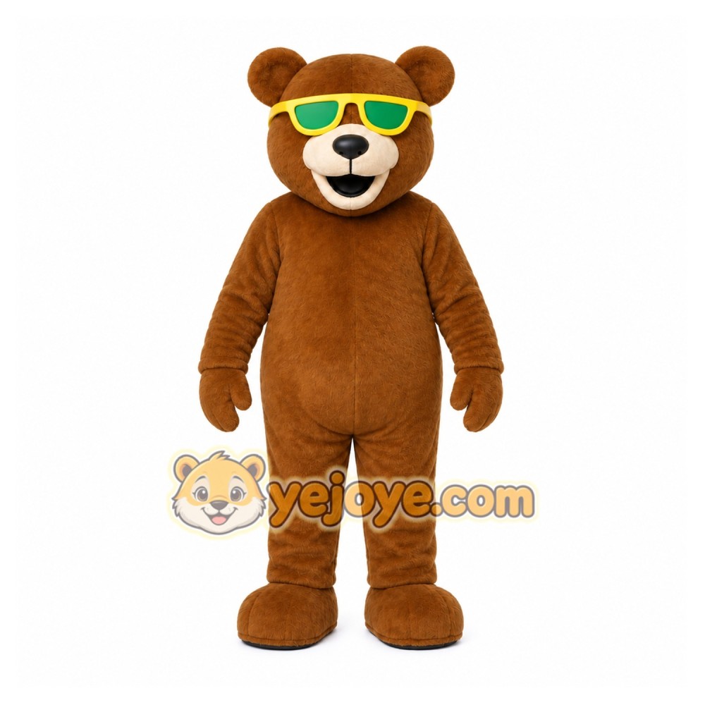 Brown Bear Mascot Costume with Custom Logo Brown Bear Mascot Costume with Custom Logo