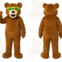 Brown Bear Mascot Costume with Custom Logo
