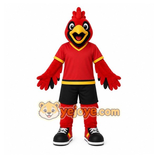 Red Bird Mascot Costume with Custom Logo