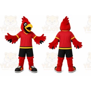 Red Bird Mascot Costume with Custom Logo