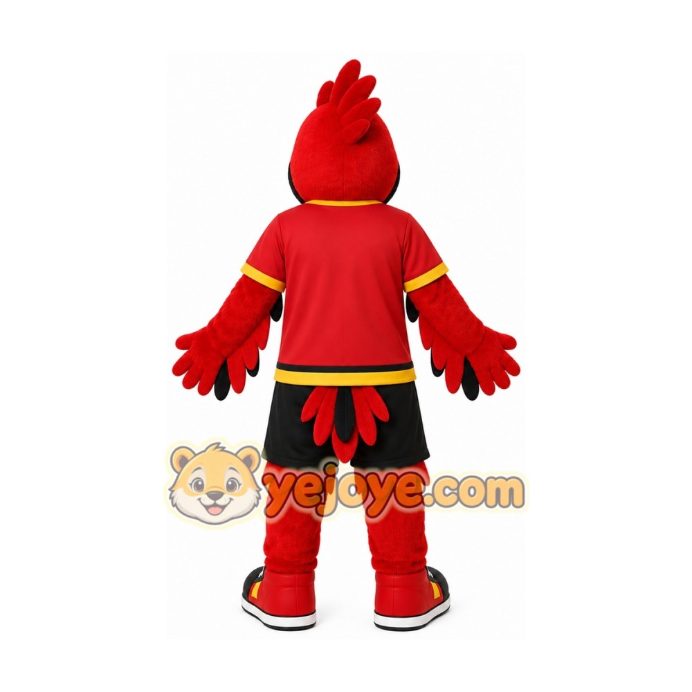 Red Bird Mascot Costume with Custom Logo
