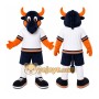 Black Bull Mascot Costume with Custom Logo