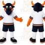 Black Bull Mascot Costume with Custom Logo