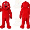 Red Dog Mascot Costume with Custom Logo