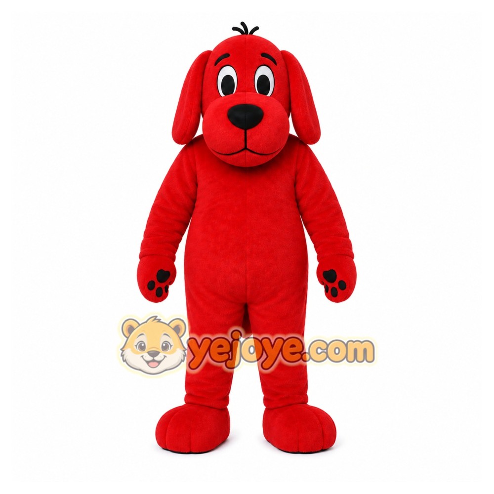 Red Dog Mascot Costume with Custom Logo Red Dog Mascot Costume with Custom Logo