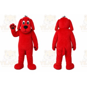 Red Dog Mascot Costume with Custom Logo