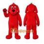 Red Dog Mascot Costume with Custom Logo