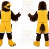 Yellow Eagle Mascot Costume with Custom Logo
