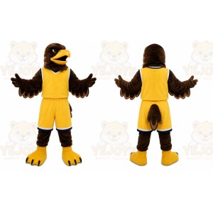 Yellow Eagle Mascot Costume with Custom Logo