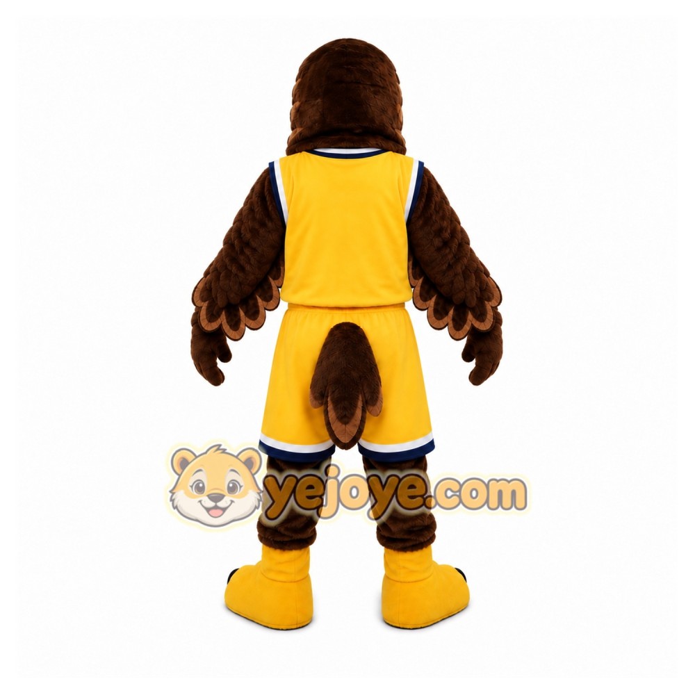 Yellow Eagle Mascot Costume with Custom Logo