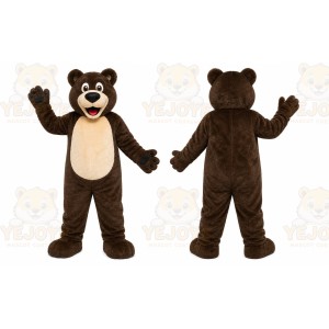 Brown Bear Mascot Costume with Custom Logo