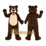 Brown Bear Mascot Costume with Custom Logo