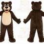 Brown Bear Mascot Costume with Custom Logo