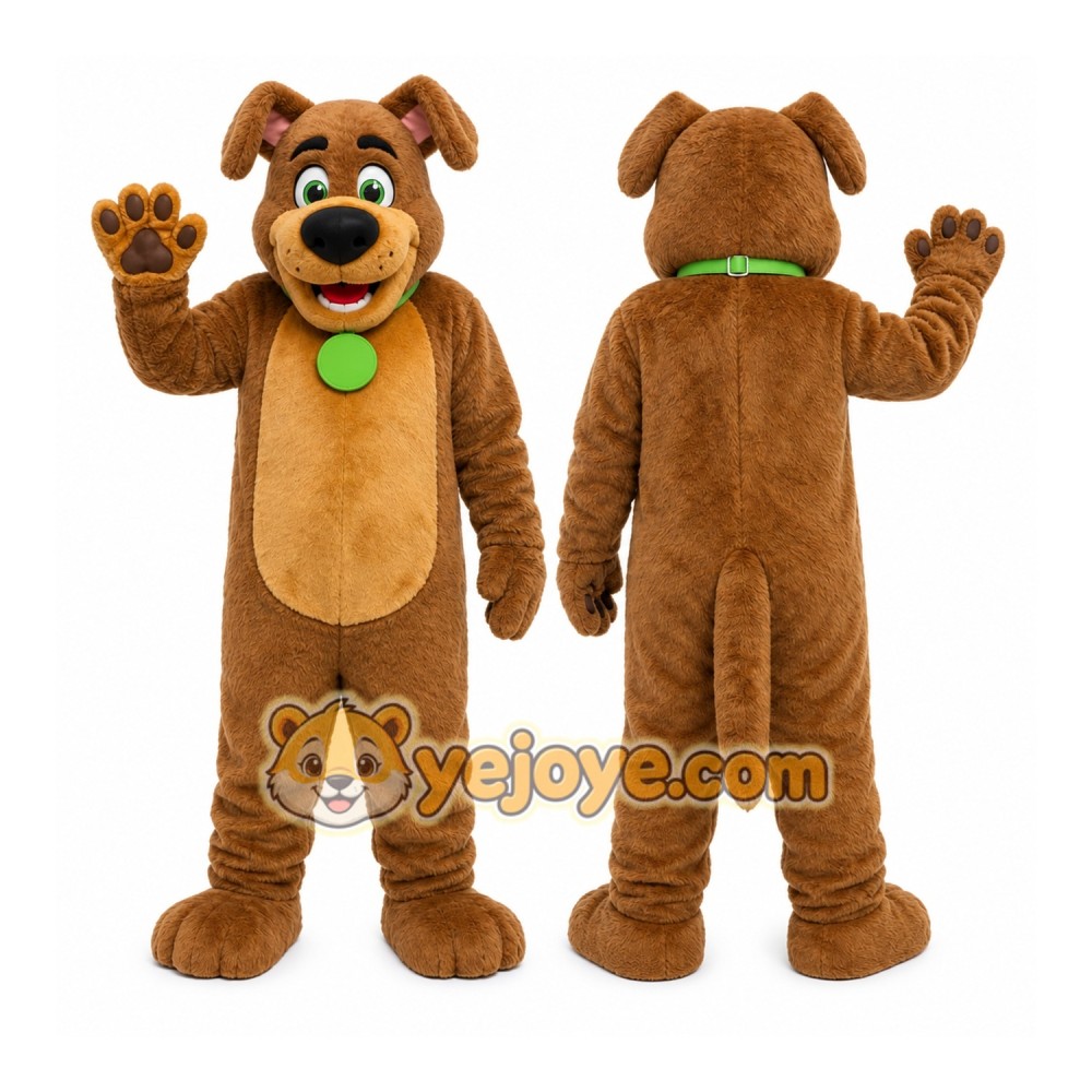 Brown Dog Mascot Costume with Custom Logo