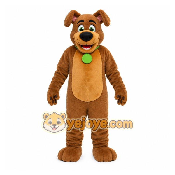 Brown Dog Mascot Costume with Custom Logo