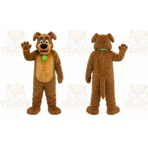 Brown Dog Mascot Costume with Custom Logo