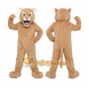 Tan Cougar Mascot Costume with Custom Logo
