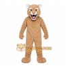 Tan Cougar Mascot Costume with Custom Logo
