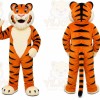 Orange Tiger Mascot Costume with Custom Logo