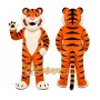Orange Tiger Mascot Costume with Custom Logo
