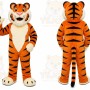 Orange Tiger Mascot Costume with Custom Logo