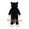 Black Cat Mascot Costume with Custom Logo