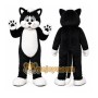 Black Cat Mascot Costume with Custom Logo