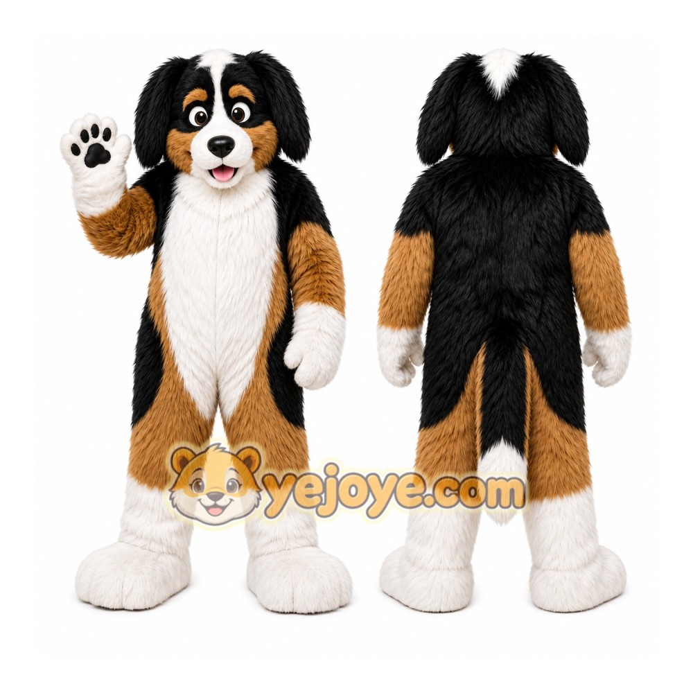 Black Dog Mascot Costume with Custom Logo Black Dog Mascot Costume with Custom Logo