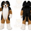 Black Dog Mascot Costume with Custom Logo