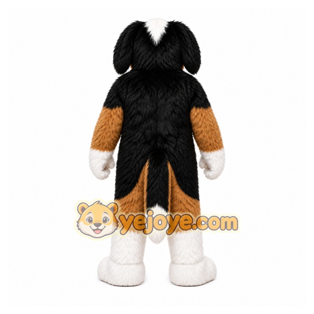Black Dog Mascot Costume with Custom Logo Black Dog Mascot Costume with Custom Logo