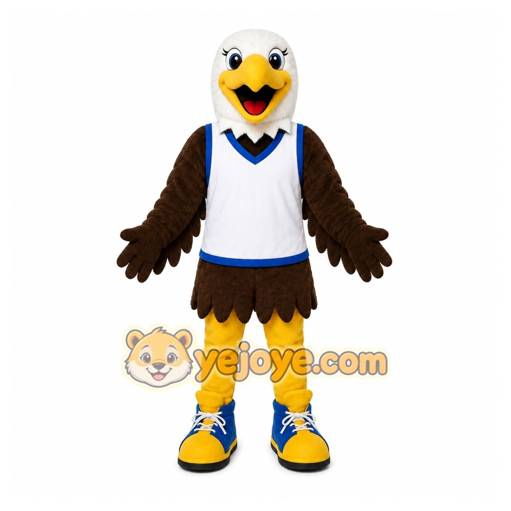 White Eagle Mascot Costume with Custom Logo White Eagle Mascot Costume with Custom Logo