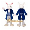 Blue Rabbit Mascot Costume with Custom Logo Blue Rabbit Mascot Costume with Custom Logo