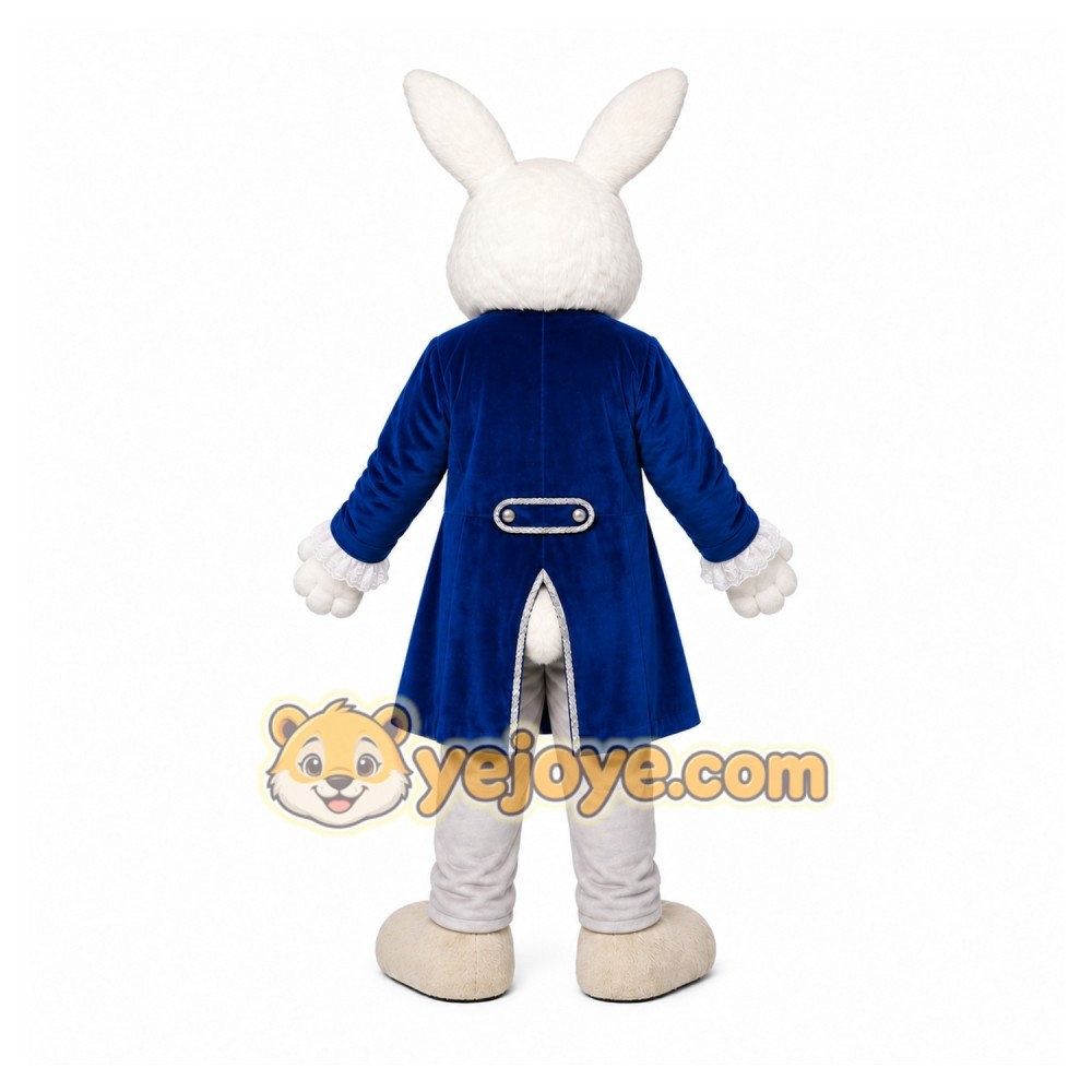 Blue Rabbit Mascot Costume with Custom Logo Blue Rabbit Mascot Costume with Custom Logo