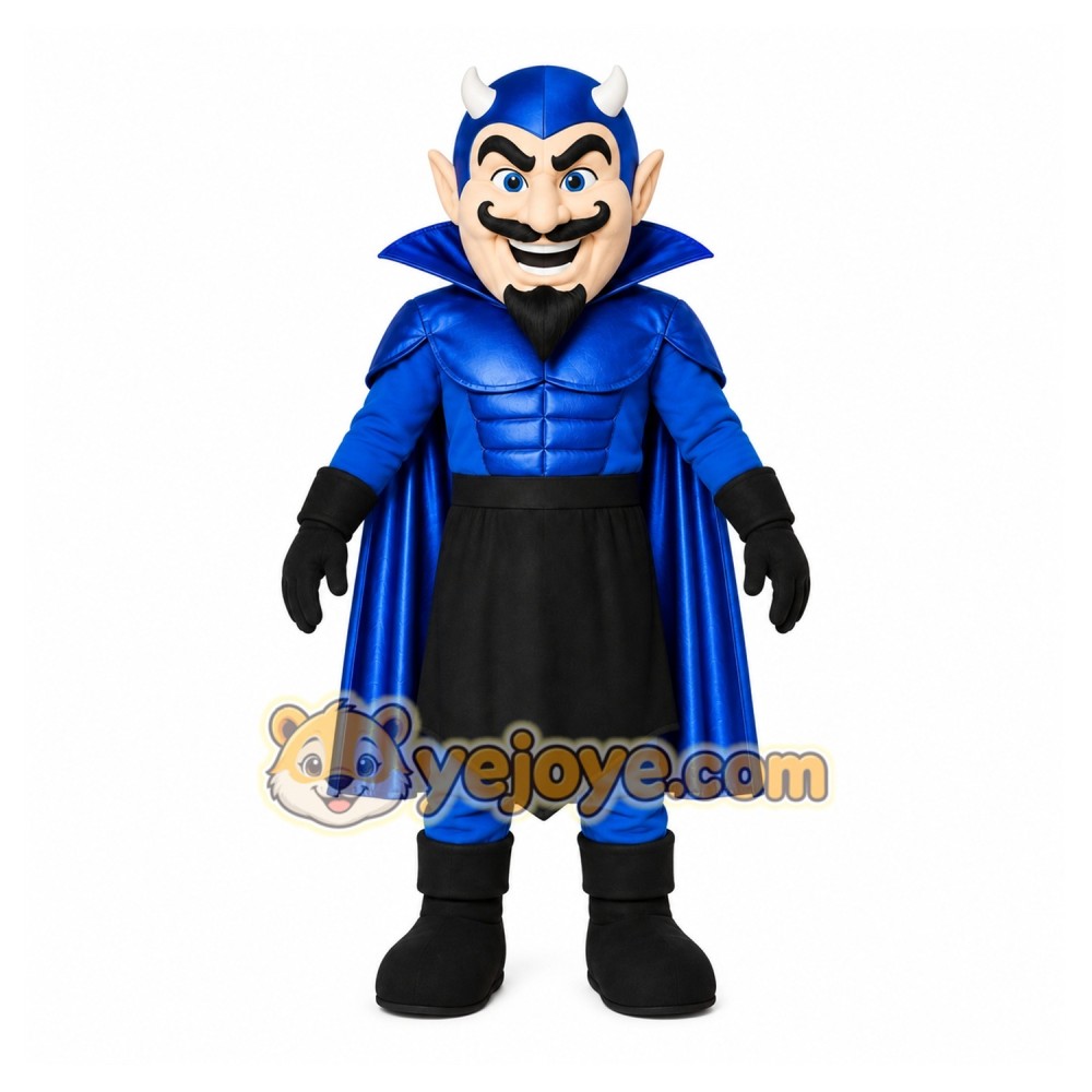 Blue Devil Mascot Costume with Custom Logo Blue Devil Mascot Costume with Custom Logo