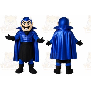 Blue Devil Mascot Costume with Custom Logo
